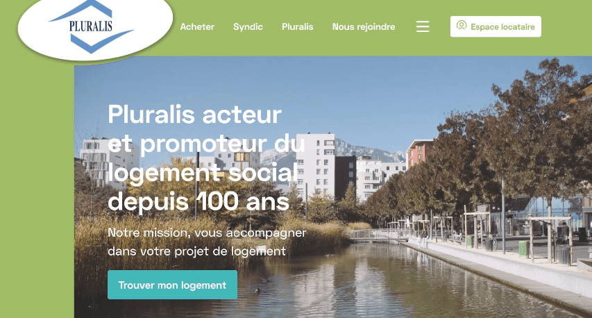 Page d'accueil du site web Pluralis